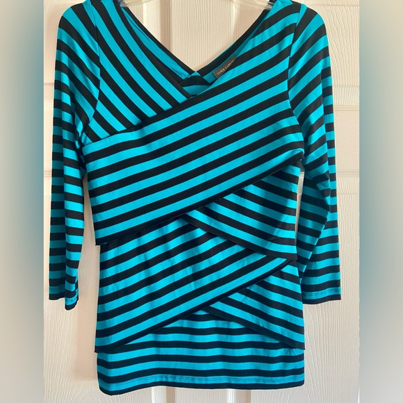 Vince Camuto 3/4 sleeve striped layered top (S) - Picture 2 of 4